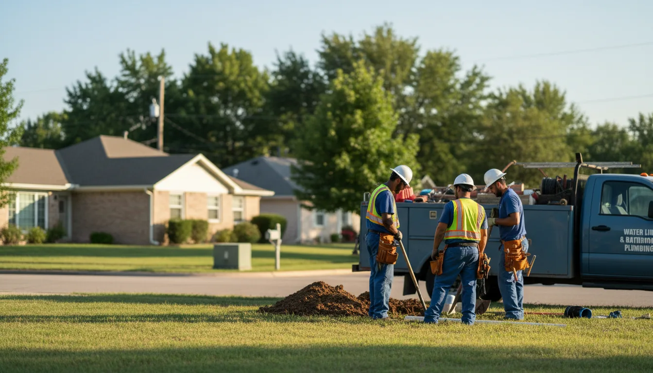 Residential water line and bathroom plumbing service in Holliday, MO